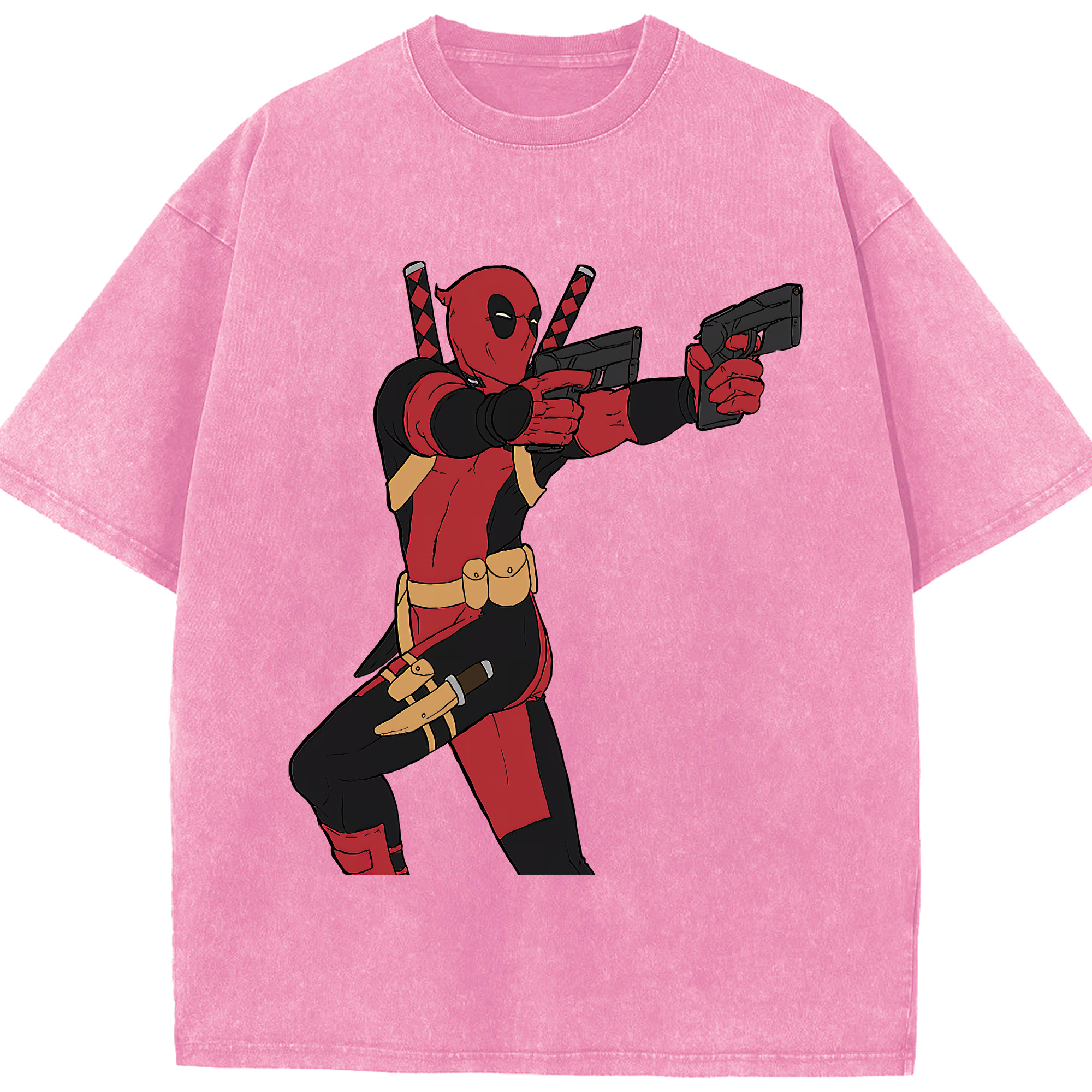 （画像用） Deadpool デッドプール 綿100% ヴィンテージ風 半袖Tシャツ（フロントプリント）